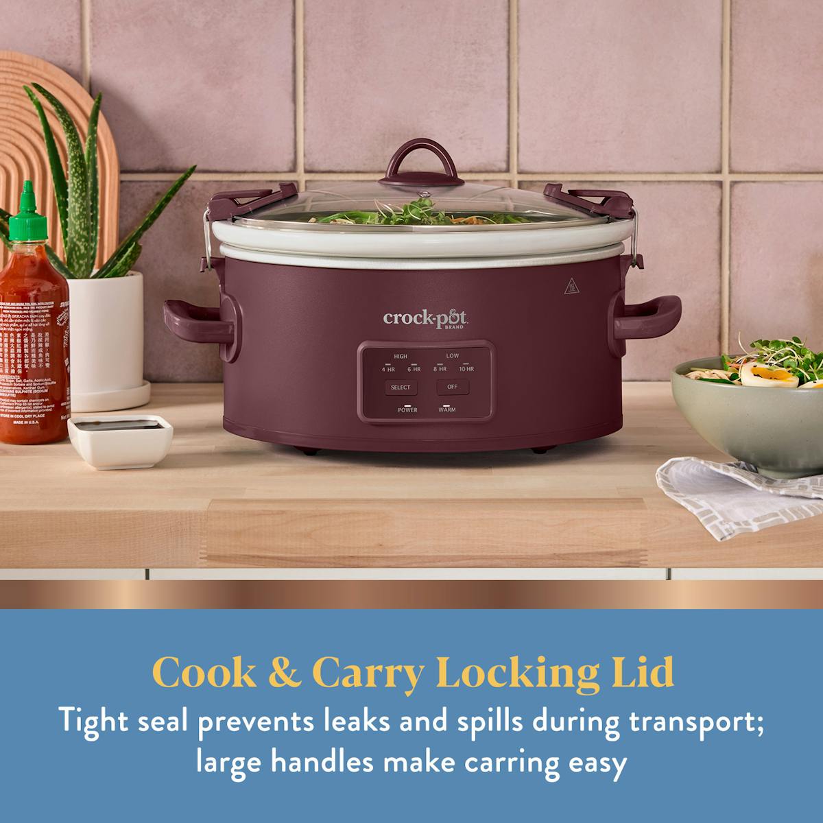 Crock-Pot® 6 Qt. Cook & Carry Programmable Slow Cooker, Lambrusco