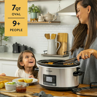 Crock-Pot® Programmable 7-Quart MyTime® Cook & Carry®Slow Cooker, Stainless Steel