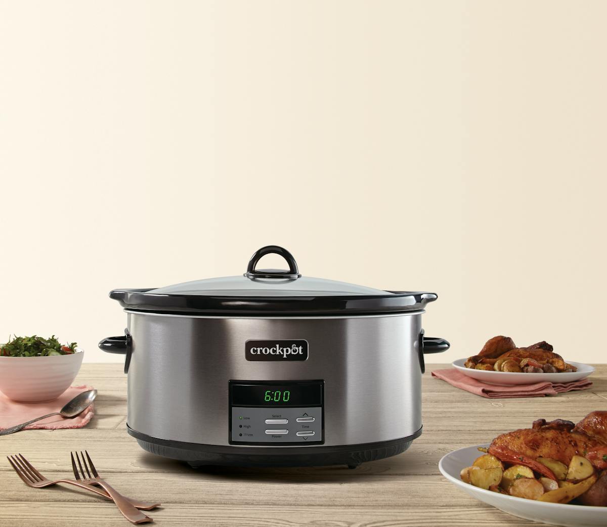 Crock-Pot® Programmable 8-Quart Slow Cooker, Black Stainless Collection